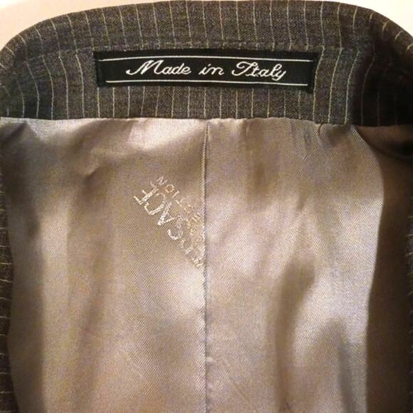 Versace WOOL Jacket Size 52  Gray w light Pinstripe Two Button Sport Coat Luxury - Picture 9 of 15